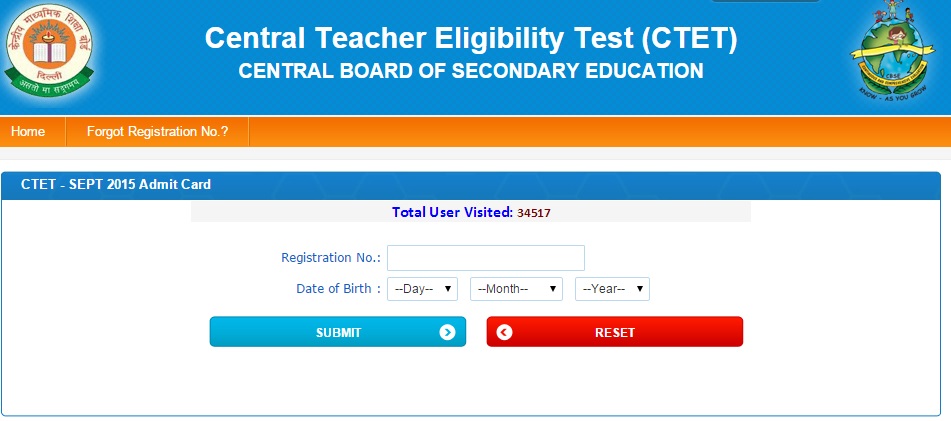 Download CTET Admit Card / Hall Ticket | Exam Date