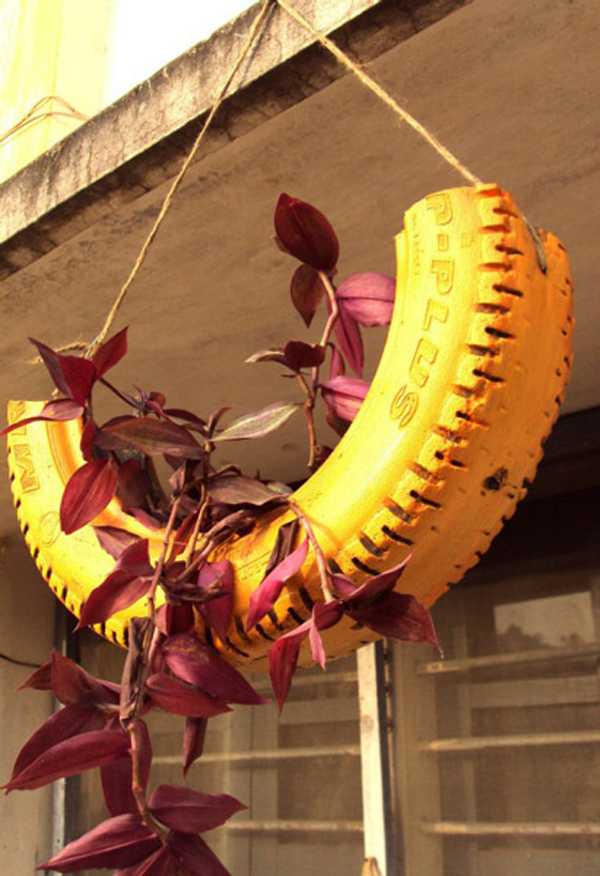 How to Make Old Tyre Flower Pot from Waste Tyres