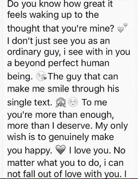 Beautiful message for boyfriend